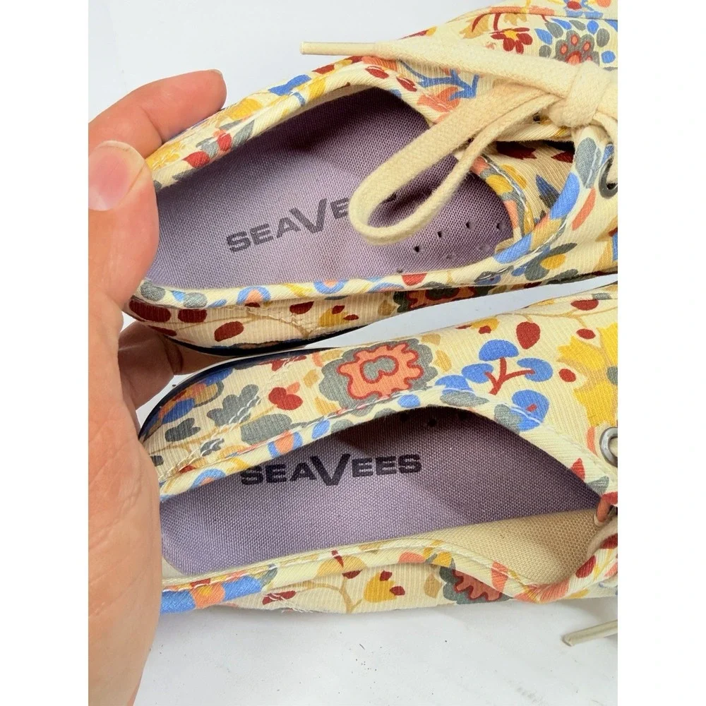 SeaVees Legend Sneaker Liberty Women's 8 Floral Ribbed Cotton Low Top Shoe